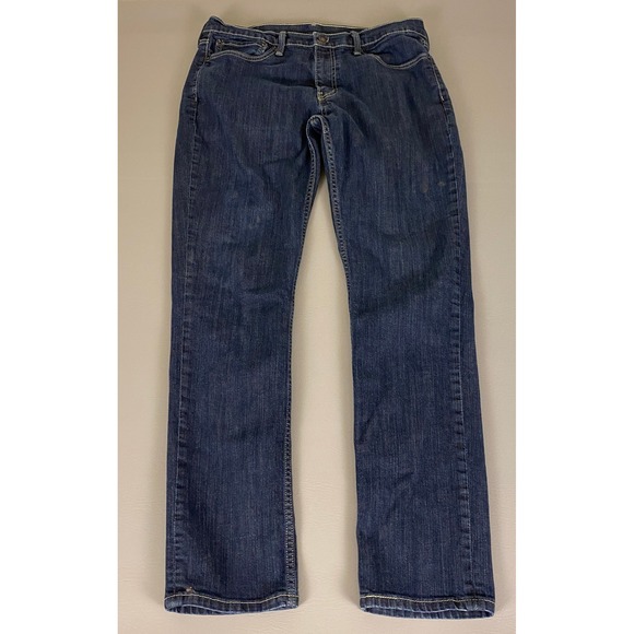 Levi's 511 Slim Fit Jeans Mens Size 36x34 (Fit 34x32) Blue Dark Wash Denim *Wear - Picture 1 of 16